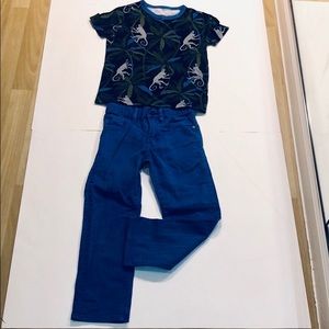 Mini Boden T & babyGap skinny👖 royal blue Sz 5-6Y